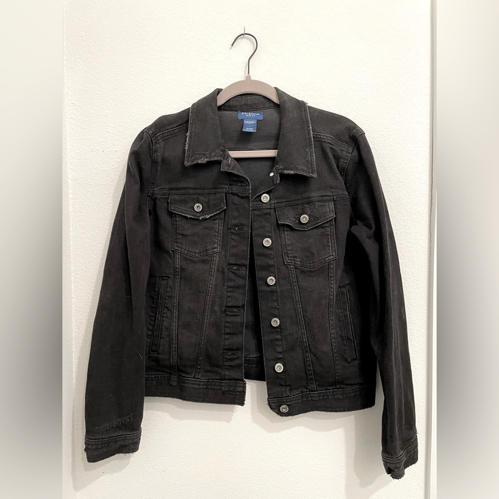Arizona Black Distressed Jean Jacket